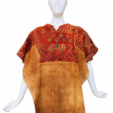 Traditional Hand Dyed Woven Huipil Tunic Top