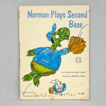 Norman Plays Second Base (1973) by Clare and Frank Gault - turtle plays baseball - first printing - Vintage Paperback Children's Book 