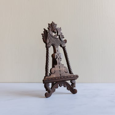 vintage french miniature carved wood easel