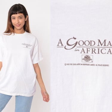 A Good Man in Africa Shirt 1994 Movie Shirt 90s Shirt White Graphic Tee Shirt Vintage African Movie Tshirt Retro T Shirt Large 
