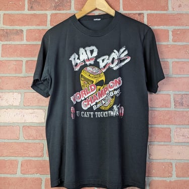 Vintage 80s Double Sided NBA Detroit Pistons Bad Boys ORIGINAL Back-2-Back Champions Tee - Medium / Large 