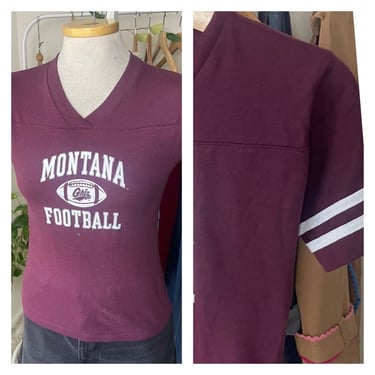 Vintage 1990s Tee with Montana College Football Grizzlies Griz Logo   - Size Small 