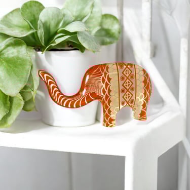 Abraham Palatnik Lucite Acrylic Red Elephant Figurine Brazil 