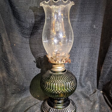 Antique Victorian Art Deco Glass Oil Lamp 4.25 x 12