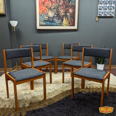 Set of 6 Danish Modern teak dining chairs by J.L. Møller