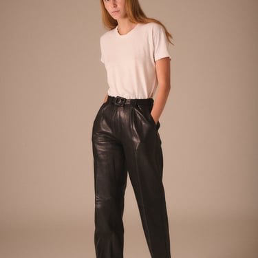 YSL Black Lambskin Trousers