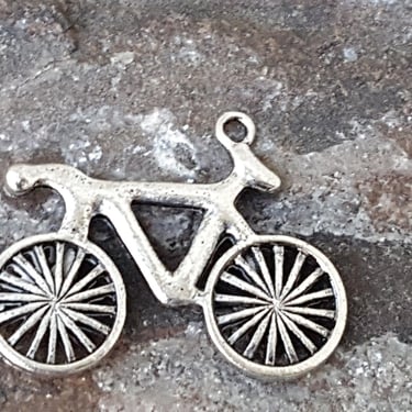 Metal Bicycle Pendant~Sports Cycling Pendant~Metal Bicycle~Bike Key Chain Jewelry component~Art Assemblage~Metal Bicycle~JewelsandMetals 