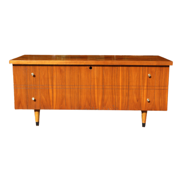 Vintage Mid Century Modern Walnut &#038; Cedar Trunk Blanket Chest Lane Furniture