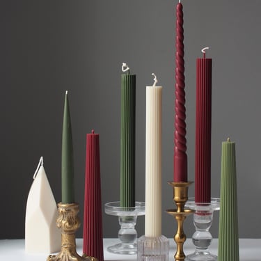 Christmas  Candles Collection, Winter Holiday Season Candle, Taper candle, Pillar Candle, Shaped Candle, Handmade Gift, Holiday Decor 