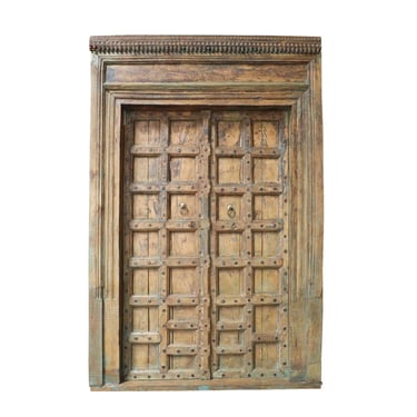 Antique Teak Wood Indian Doors with Frame from Terra Nova Designs Los Angeles 