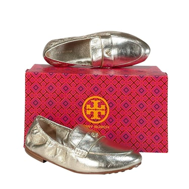 Tory Burch - Gold Metallic Leather Ballet Loafers Sz 9