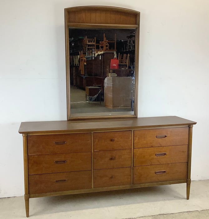 Mid-Century Modern Dresser With Mirror by Lane Furniture 