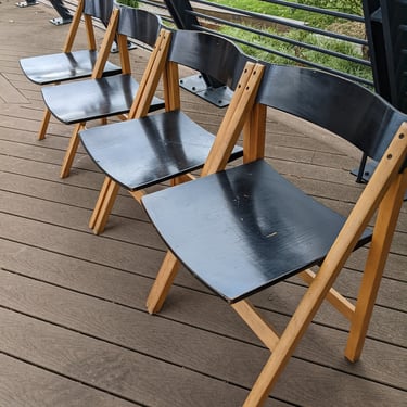 Vintage Danish Set of Four Modular Folding Chairs 1970s. Set of 4 