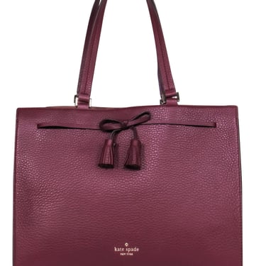 Kate Spade - Cherrywood Leather Double Handle Tote Bag w/ Bow