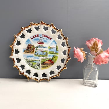 Lake Tahoe souvenir plate - 1970s vintage mini decorative plate 