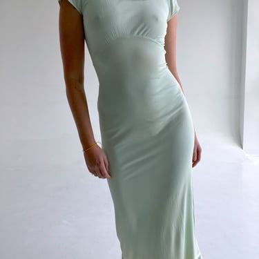 1950's Pale Aqua Cap Sleeve Slip Dress