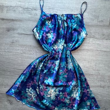 Blue floral slip dress