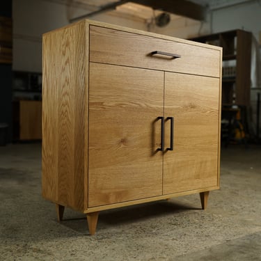 Alden Cabinet Alt1, Solid Wood Furniture, Modern Cabinet, Console Table (Shown in White Oak) 