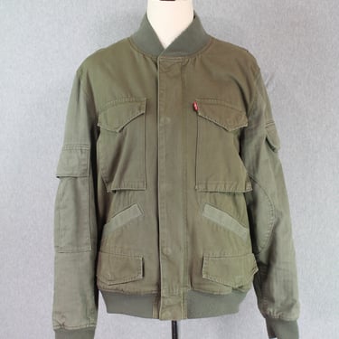 Vintage Levi's Bomber Jacket || Military Jacket || Army Green || Size Small 