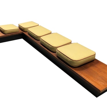 Milo Baughman for Thayer Coggin Mid Century Platform Sofa Walnut Bench 