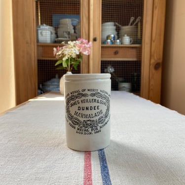 Beautiful vintage English ironstone skinny Dunkee marmalade pot filled with 12 OZ of orange, tomatoes soy wax candle 