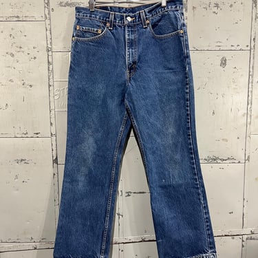 80s 34 waist Orange Tab Levi’s 517 boot cut denim jeans cowboy western style dark wash 