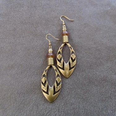 Etched bronze bohemian earrings 2 