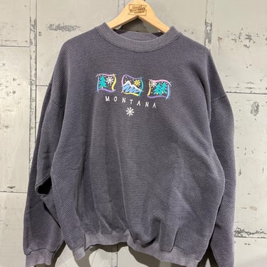 Vintage Montana outdoors crewneck Sweatshirt Retro Look winter snowflake ski 