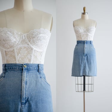 denim miniskirt | 90s y2k vintage short faded blue jean skirt 
