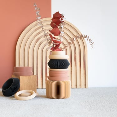 Blush and Black Modular Vase