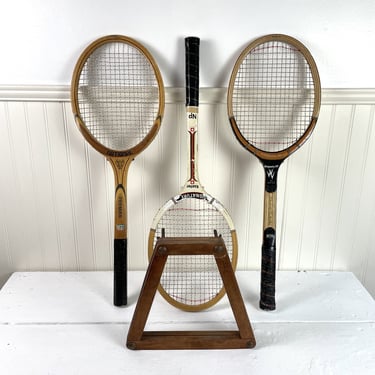 Tennis racquets and a press - Sportlife, National Exeter - vintage sports 