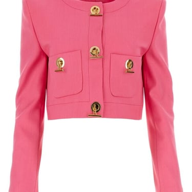 Moschino Women Fuchsia Stretch Gabardine Blazer