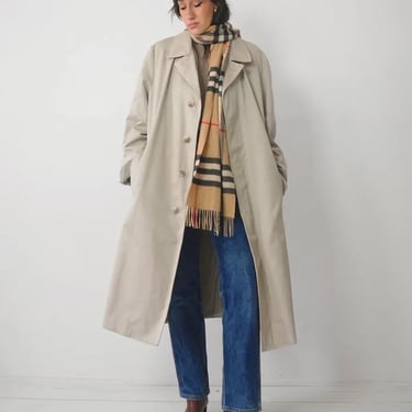 1980's Minimalist Tan Trench Coat