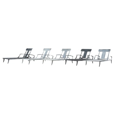 Set of Five Neoclassical Greco-Roman Klismos Chaise Lounges