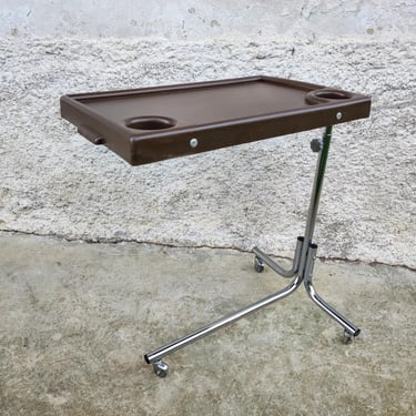 Vintage Plastic Serving Table /Adjustable Folding Table/Old Serving Table/Retro Serving Trolley/Retro Table on Wheels /Modern Trolleys/ 80 