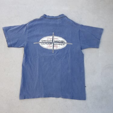 Vintage T-shirt Stussy Supreme Quality 1990s Distressed Faded Beach Grunge Skate made in the USA Small 