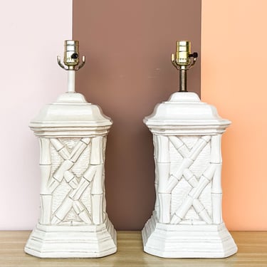 Pair of Faux Bamboo Lamps