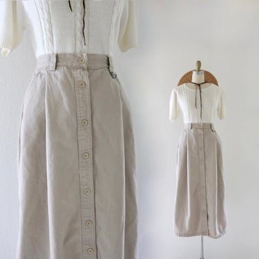 button front beige maxi skirt 29-32 