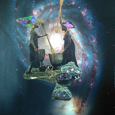 Pounding the Cosmos into Shape Collage 11x14 Print. 