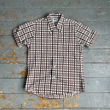 Vintage 80s Mr Dee Cee Plaid Button Up Short Sleeve Shirt 