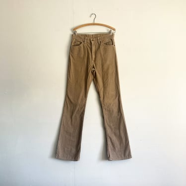 Vintage 80s Levis Brown Corduroy boot cut 517 pants size 30 waist 