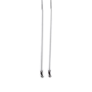Saint Laurent Woman Opyum Earrings In Silver Brass