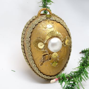 Vintage Hand Made Christmas Ornament from French Monastery, Primitive Religious Nuns Work 