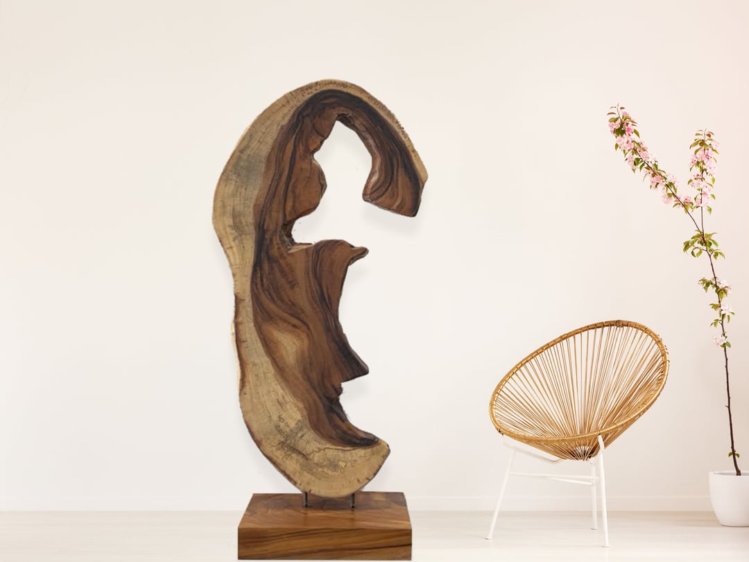 Large Abstract Wood Sculpture Live Edge Wood Sculpture Art Umbuzo