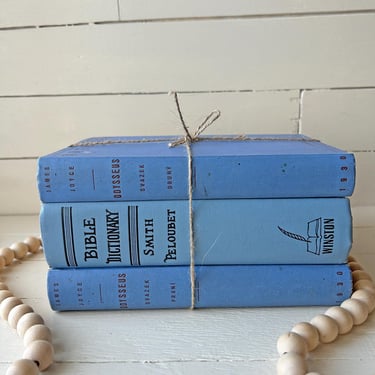 Vintage Blue Book Bundle, Set of 3, Set of Blue Books, Colorful Library Books 