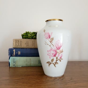 Vintage Magnolia Flower Porcelain Vase, Alka-Kunst Bavaria 