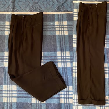 Vintage 1950s Gabardine Slacks 50s Deadstock Trousers Pants Size Small 