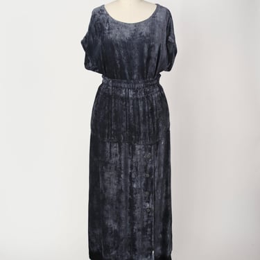 1990s Issey Miyake Velvet Skirt Set