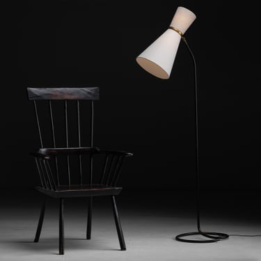 Primitive Stick Chair / Modern Floor Lamp