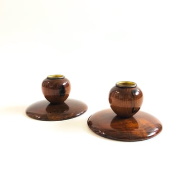 Myrtlewood Candle Holders - Set of 2 